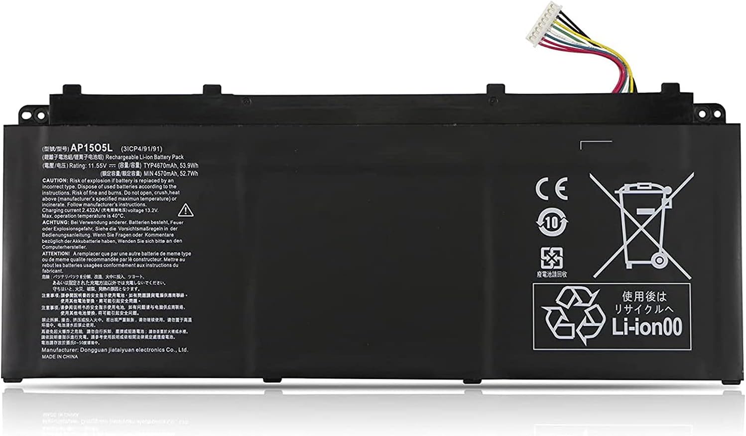 Bateria para AP1503K AP1505L AP15O3K AP15O5L Acer Aspire S 13 Swift 1 Swift 5 – Clique na imagem para fechar