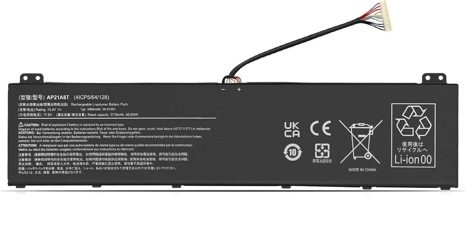 AP21A8T AP21A7T AP21A5T Acer Nitro 5 AN517-55 Predator Helios 18 PH18-71 Bateria compativel