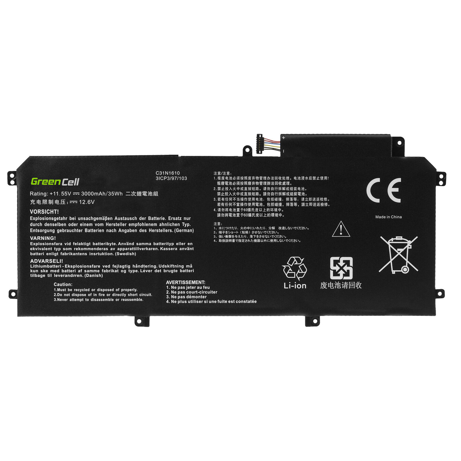 Bateria para C31N1610 ASUS Zenbook UX330CA-1A UX330CA-1C 0B200-02090100