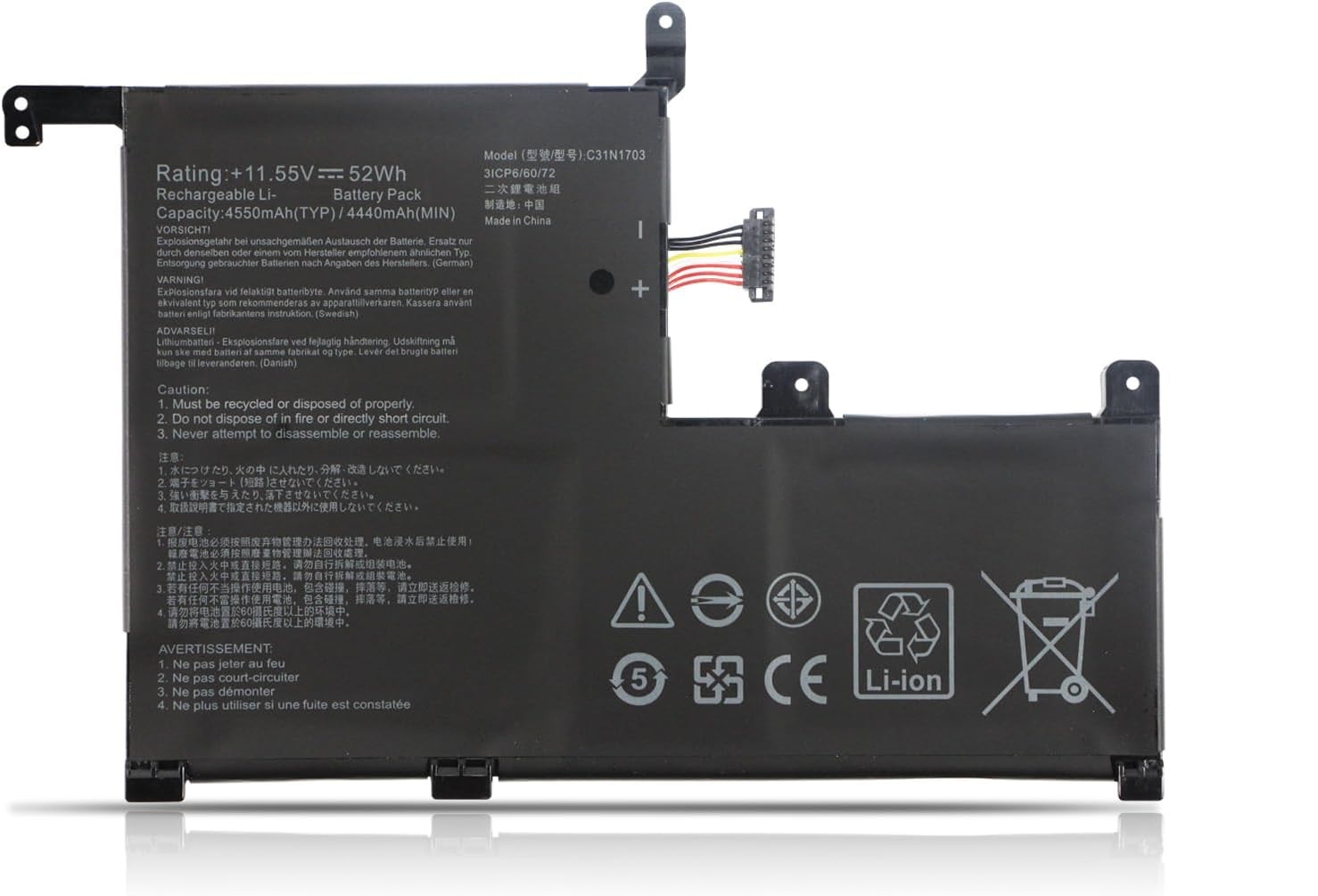 C31N1703 Asus ZenBook Flip UX561UA UX561UN UX561UA-BO051T UX561UA-SB51-CB UX561UN-AX8503T UX561UN-BO013T Bateria compativel
