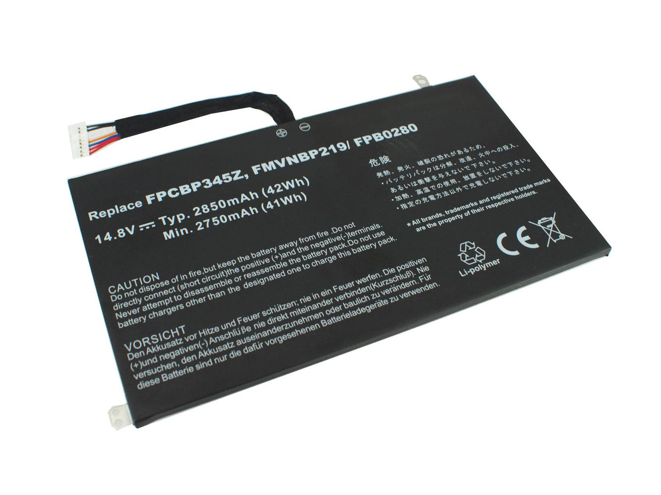 Bateria para 2850mAh Fujitsu UH572 FMVNBP219 FPB0280 FPCBP345Z
