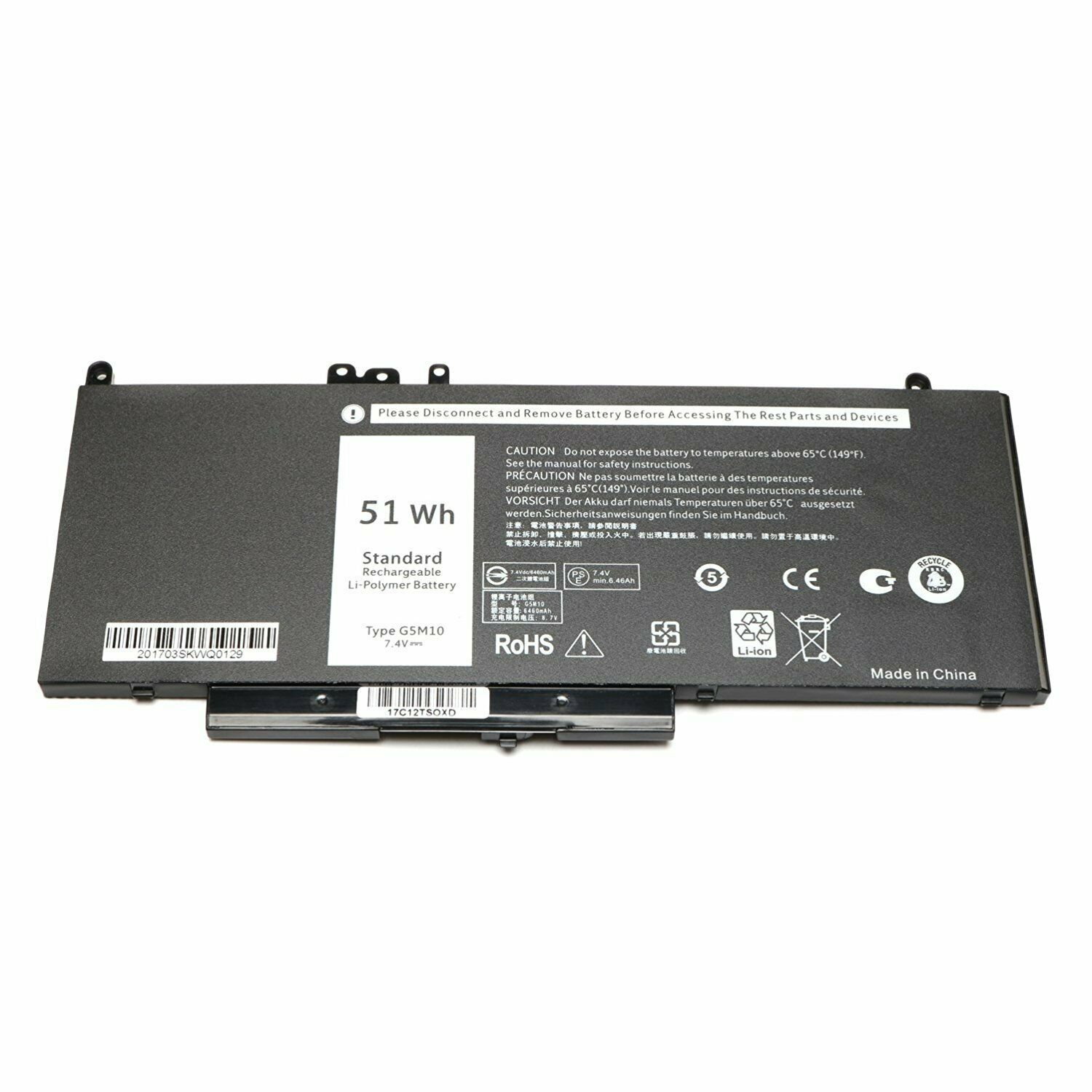 Bateria para G5M10 WYJC2 1KY05 Dell Latitude E5450 E5470 E5550 E5570 – Clique na imagem para fechar