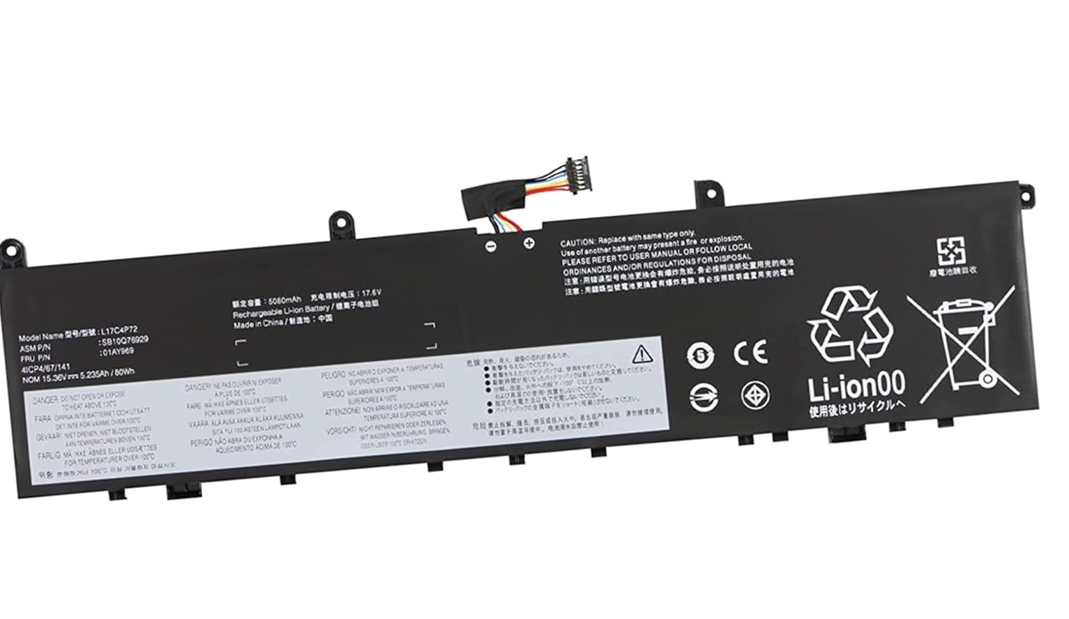 L17C4P72 Lenovo ThinkPad X1 Extreme Gen 1/ Gen 2 ThinkPad P1 Gen 1/ Gen 2 01AY968 L17M4P72 L18M4P71 Bateria compativel