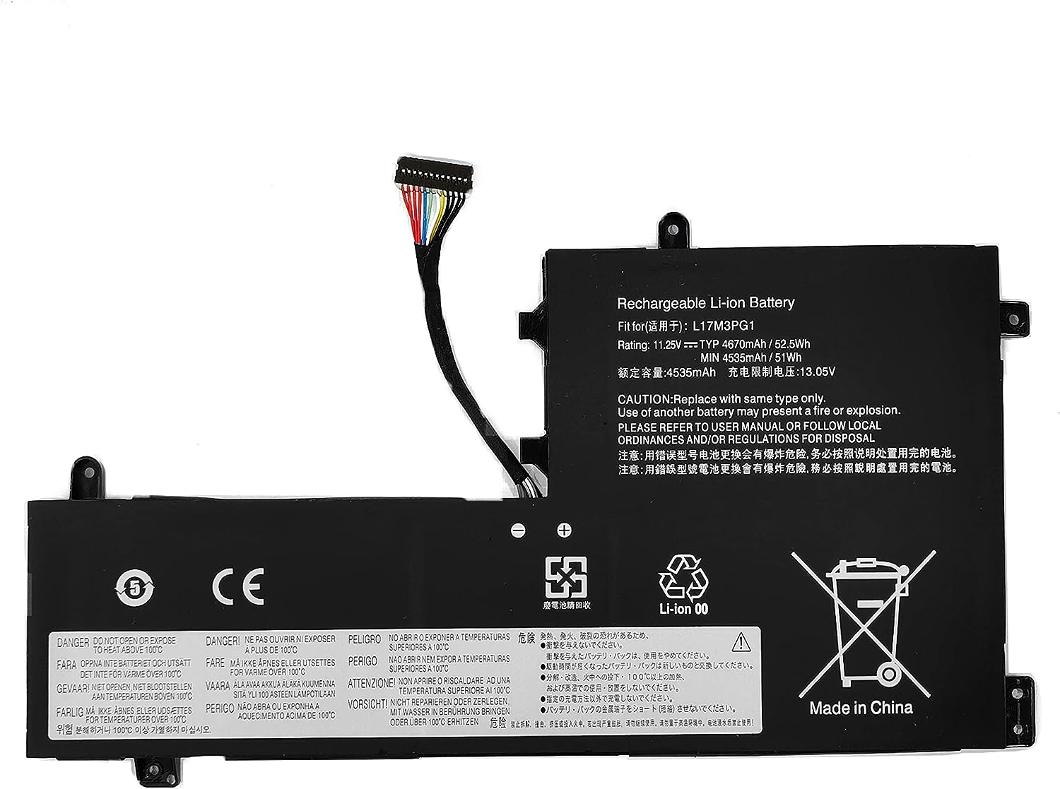 11.25V L17M3PG3 L17M3PG1 Lenovo Y530 Y530-15ICH Y7000 Y7000P SB10W6711 Bateria compativel