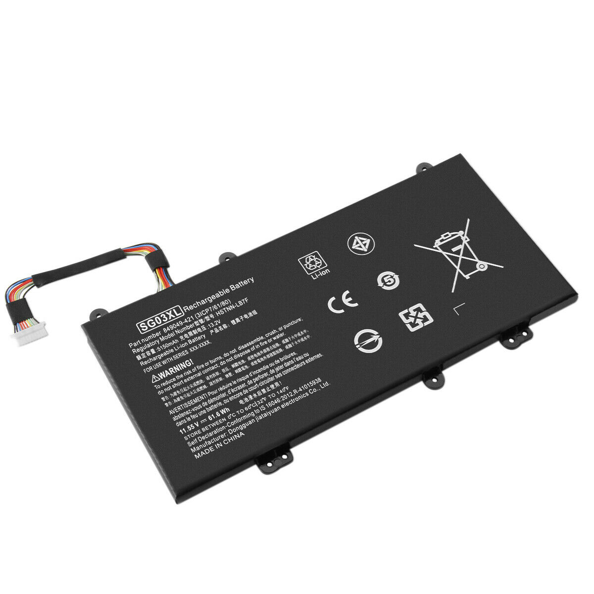 Bateria para 5150mAh 11.55V SG03XL HSTNN-LB7E SG03061XL HP Envy 17-u011nr 17t-u000